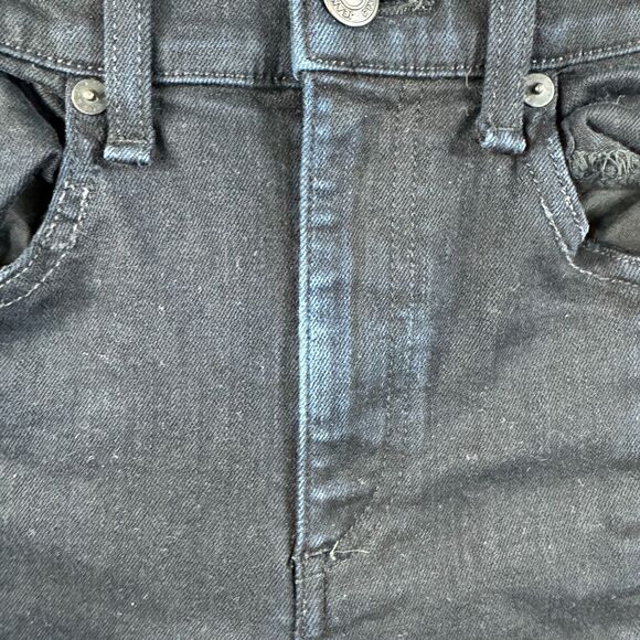 Rag & Bone Yuki Jeans Women's 26 Black Navy Coal Bar Skinny Stretch Slit - Picture 10 of 13